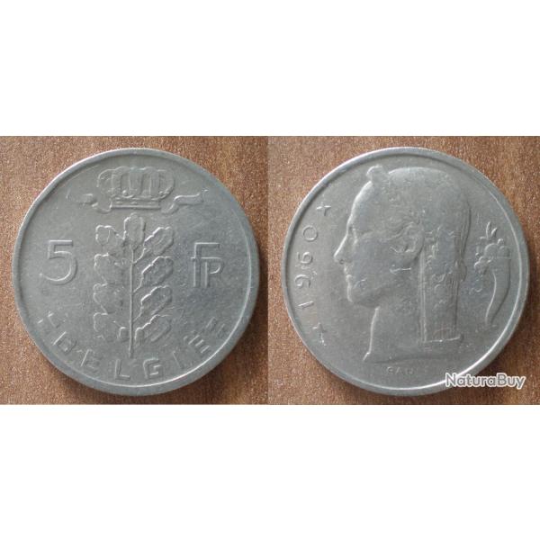Belgique 5 Francs 1960 Piece Franc