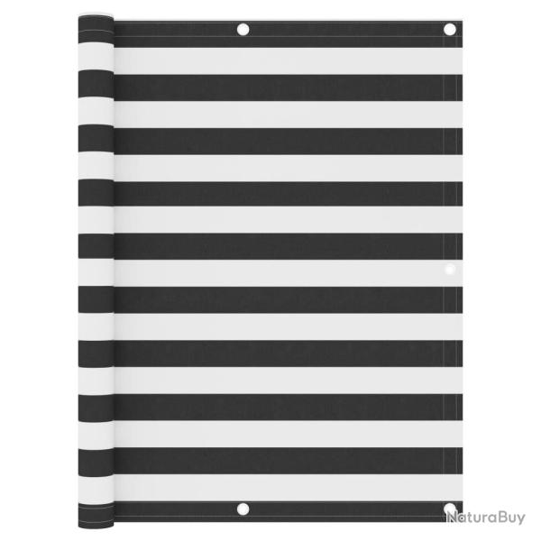 �cran de balcon Anthracite et blanc 120x600 cm Tissu Oxford alsavelo