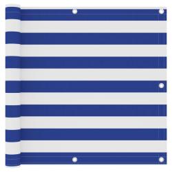 &Eacute;cran de balcon Blanc et bleu 90x400 cm Tissu Oxford alsavelo