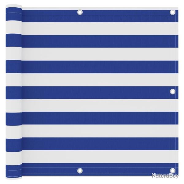 �cran de balcon Blanc et bleu 90x400 cm Tissu Oxford