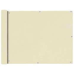 &Eacute;cran de balcon en tissu Oxford 90x600 cm Cr&egrave;me