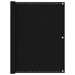 &Eacute;cran de balcon Noir 120x500 cm PEHD alsavelo