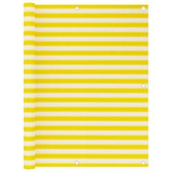 &Eacute;cran de balcon Jaune et blanc 120x600 cm PEHD