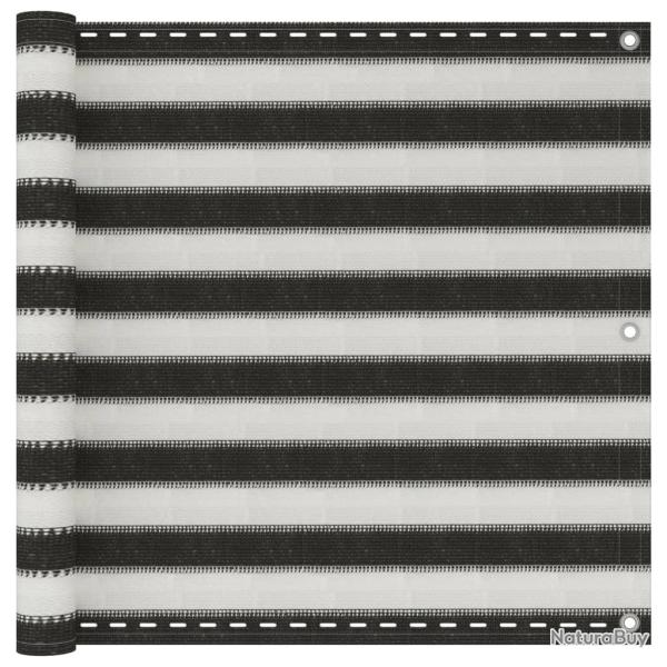 �cran de balcon PEHD 90x500 cm Anthracite et blanc