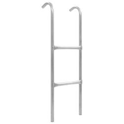 &Eacute;chelle de trampoline &agrave; 2 marches Acier Argent&eacute; 102,6 cm