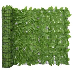 &Eacute;cran de balcon avec feuilles vert 400x100 cm