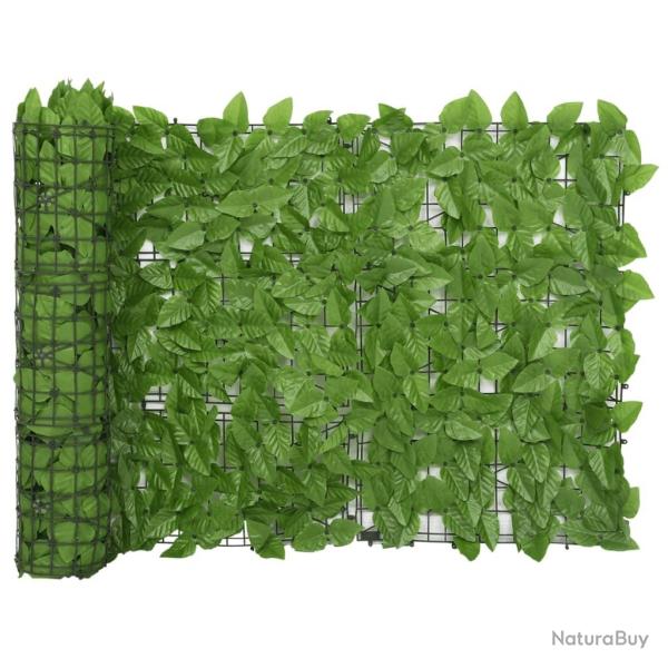 �cran de balcon avec feuilles vert 300x75 cm