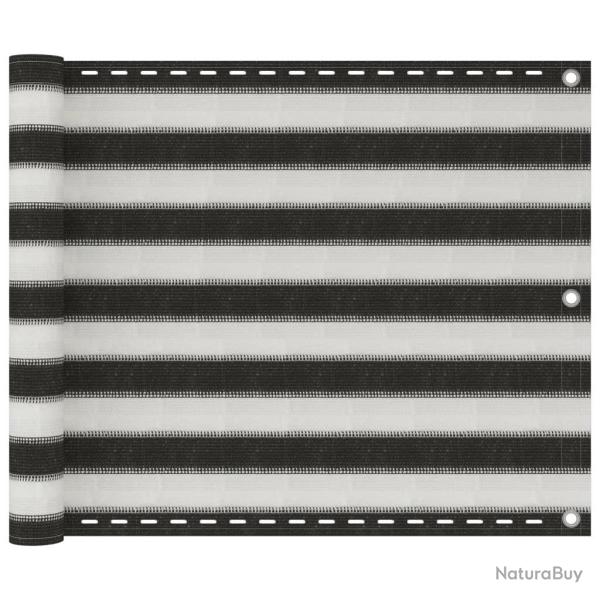 �cran de balcon en PEHD 75x400 cm Anthracite et blanc