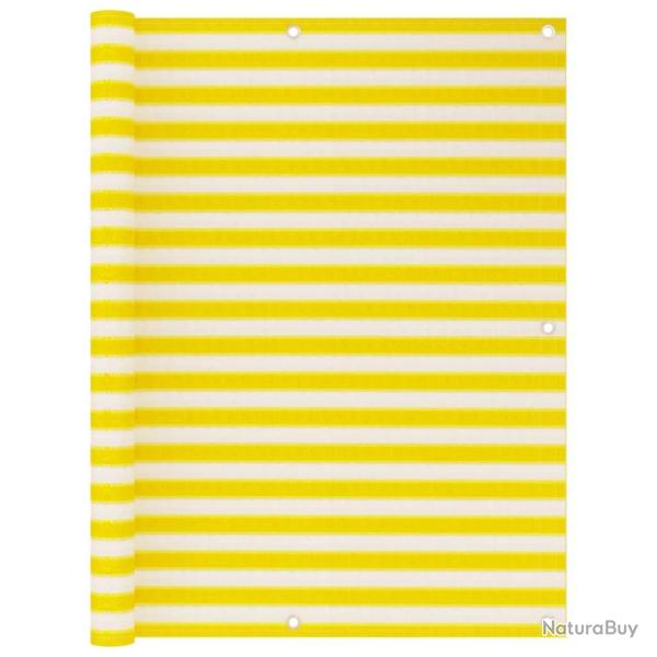 �cran de balcon Jaune et blanc 120x500 cm PEHD
