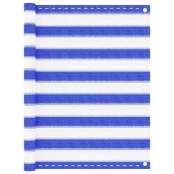 &Eacute;cran de balcon Bleu et blanc 90x400 cm PEHD alsavelo