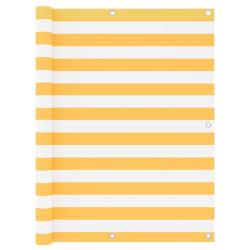 &Eacute;cran de balcon Blanc et jaune 120x500 cm Tissu Oxford alsavelo
