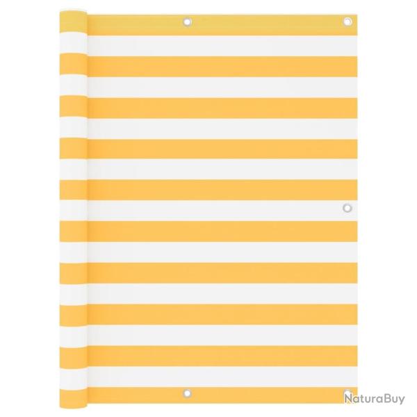 �cran de balcon Blanc et jaune 120x500 cm Tissu Oxford