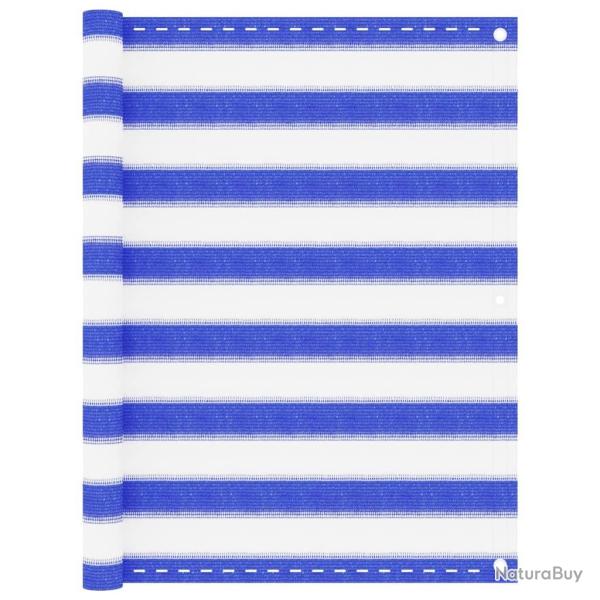 �cran de balcon Bleu et blanc 90x500 cm PEHD