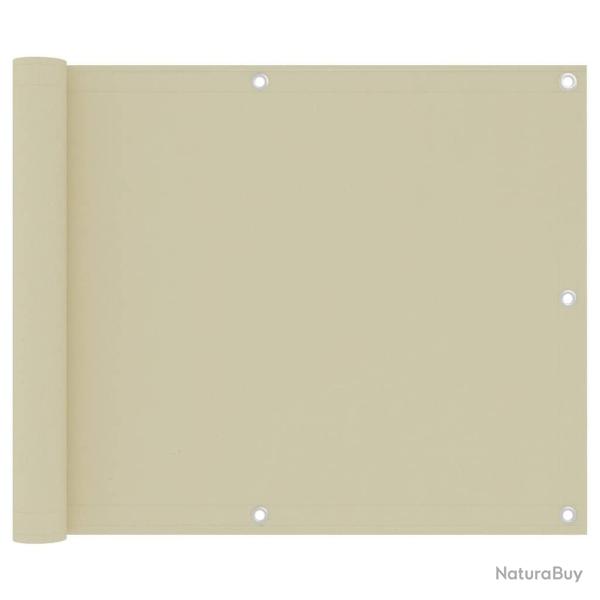 �cran de balcon Cr�me 75x500 cm Tissu Oxford