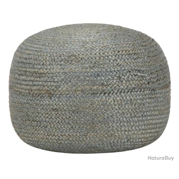 Pouf fair main 45x30 cm - Vert olive - Jute - Balcon, Jardin, Salon, D�coration
