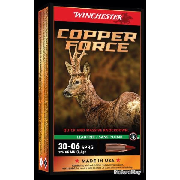 Munitions Winchester Cal.30-06 copper force 8.1g 125gr par 60