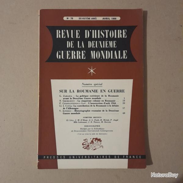 Revue d'Histoire de la deuxi�me guerre mondiale, 1968 - la Roumanie en guerre