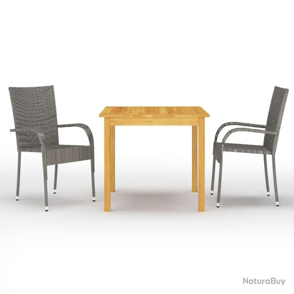 Ensemble � manger de jardin 3 pcs Gris