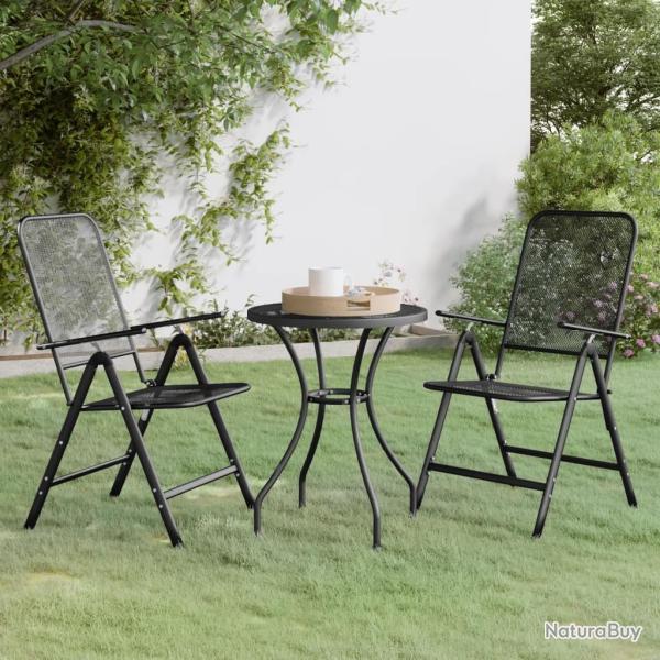 Ensemble � manger de jardin 3 pcs Maille M�tal Anthracite
