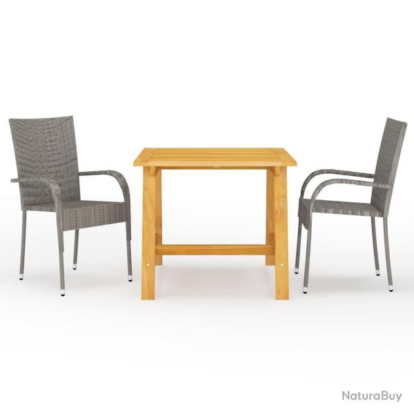 Ensemble � manger de jardin 3 pcs Gris