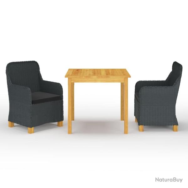 Ensemble � manger de jardin 3 pcs Gris fonc�