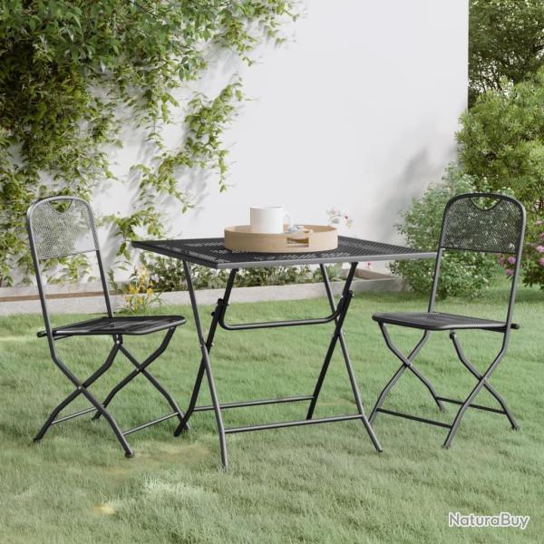 Ensemble � manger de jardin 3 pcs Maille M�tal Anthracite