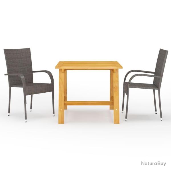 Ensemble � manger de jardin 3 pcs Marron