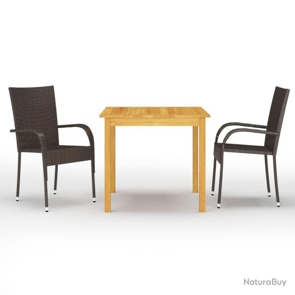Ensemble � manger de jardin 3 pcs Marron