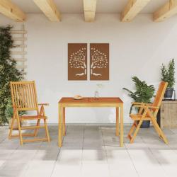 Ensemble &agrave; manger de jardin 3 pcs Bois d'acacia solide alsavelo