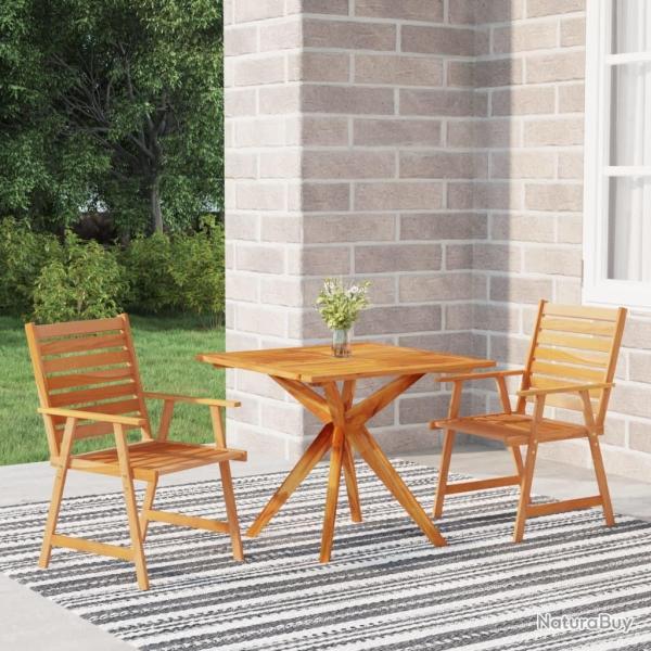 Ensemble � manger de jardin 3 pcs Bois d'acacia solide alsavelo