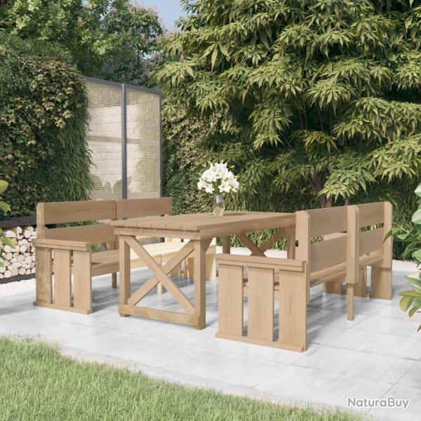 Ensemble � manger de jardin 3 pcs Bois de pin impr�gn� alsavelo
