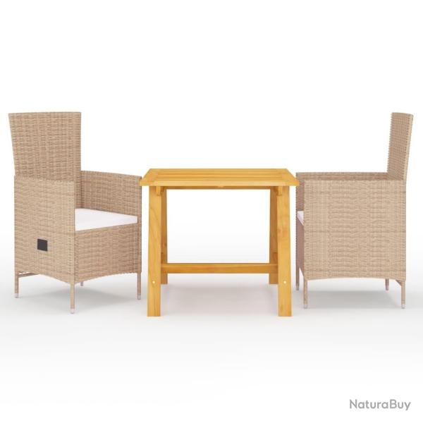 Ensemble � manger de jardin 3 pcs Beige alsavelo