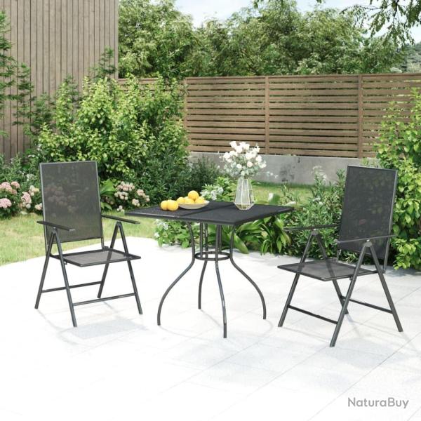 Ensemble � manger de jardin 3 pcs anthracite acier alsavelo