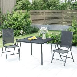 Ensemble &agrave; manger de jardin 3 pcs anthracite acier