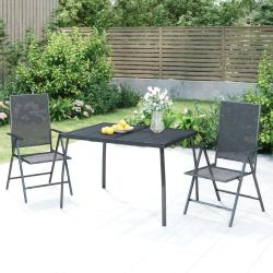 Ensemble &agrave; manger de jardin 3 pcs anthracite acier