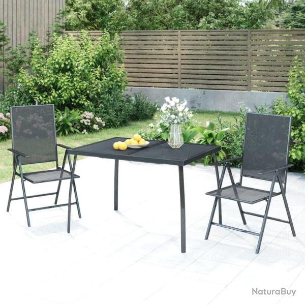 Ensemble � manger de jardin 3 pcs anthracite acier