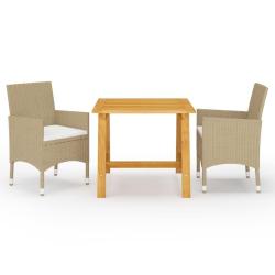 Ensemble &agrave; manger de jardin 3 pcs Beige alsavelo