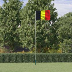 Drapeau de la Belgique et m&acirc;t 5,55 m Aluminium