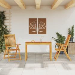 Ensemble &agrave; manger de jardin 3 pcs Bois d'acacia solide