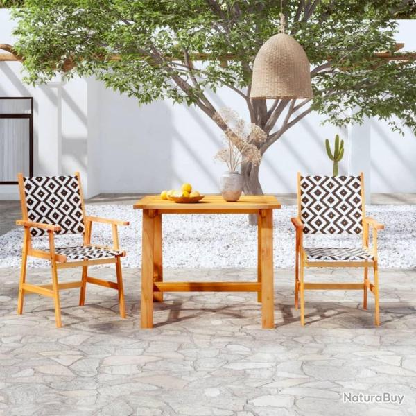 Ensemble � manger de jardin 3 pcs Bois d'acacia solide