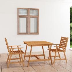 Ensemble &agrave; manger de jardin 3 pcs Bois d'acacia solide