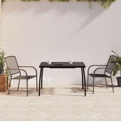 Ensemble &agrave; manger de jardin 3 pcs anthracite acier alsavelo