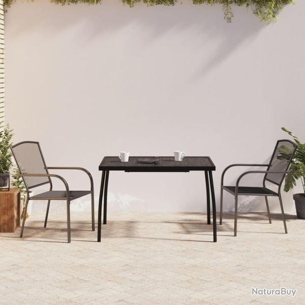 Ensemble � manger de jardin 3 pcs anthracite acier