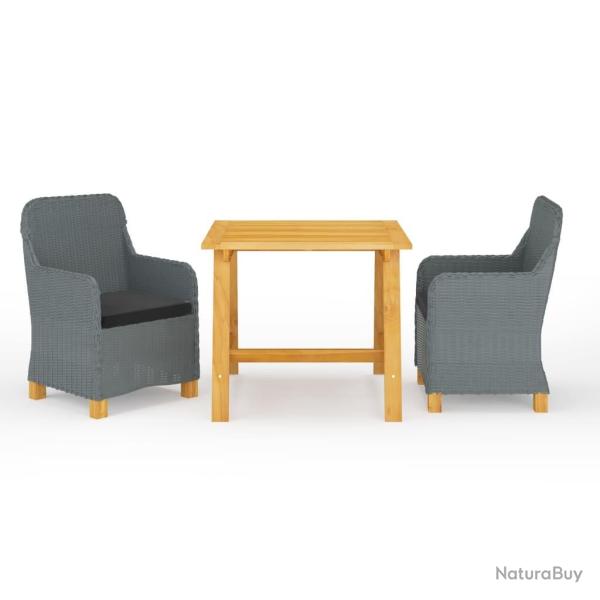 Ensemble  manger de jardin 3 pcs Gris clair alsavelo