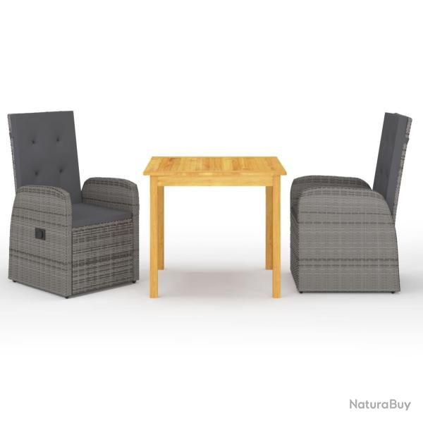 Ensemble � manger de jardin 3 pcs Gris alsavelo