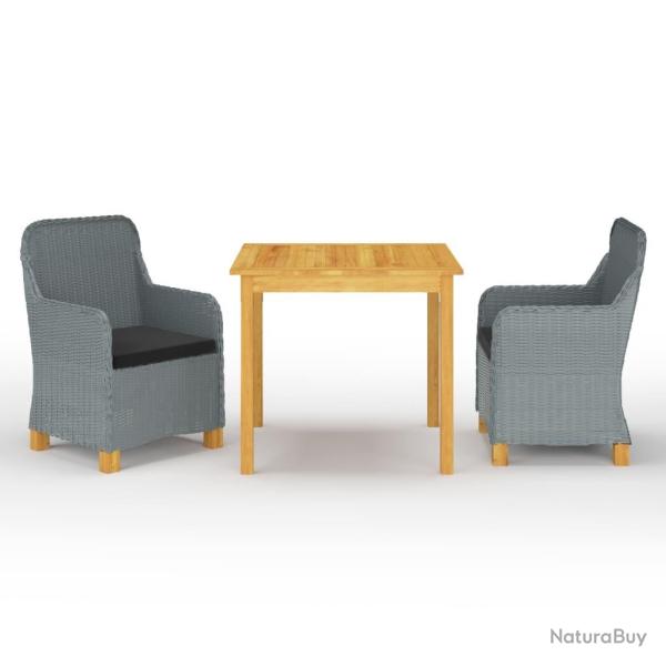 Ensemble  manger de jardin 3 pcs Gris clair alsavelo