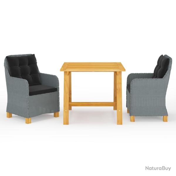 Ensemble  manger de jardin 3 pcs Gris clair alsavelo
