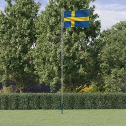 Drapeau de la Su&egrave;de et m&acirc;t 6,23 m Aluminium