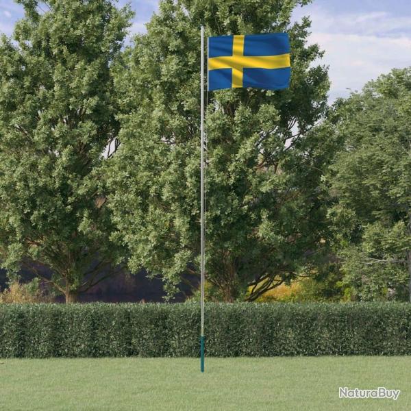 Drapeau de la Su�de et m�t 6,23 m Aluminium
