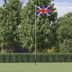 Drapeau du Royaume-Uni et m&acirc;t 6,23 m Aluminium